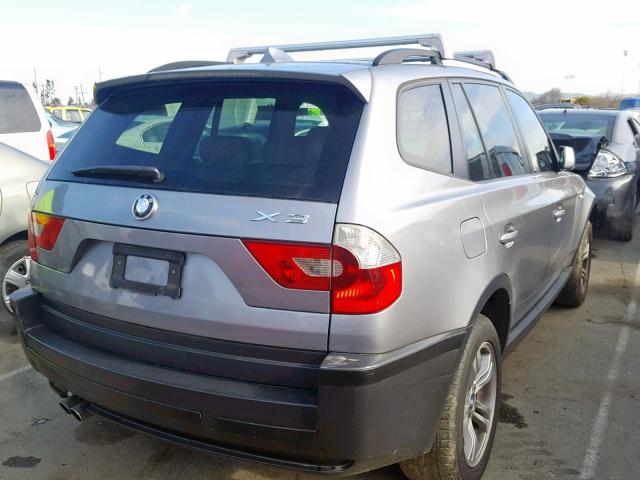 WBXPA93415WD08321 - 2005 BMW X3 3.0I GRAY photo 4