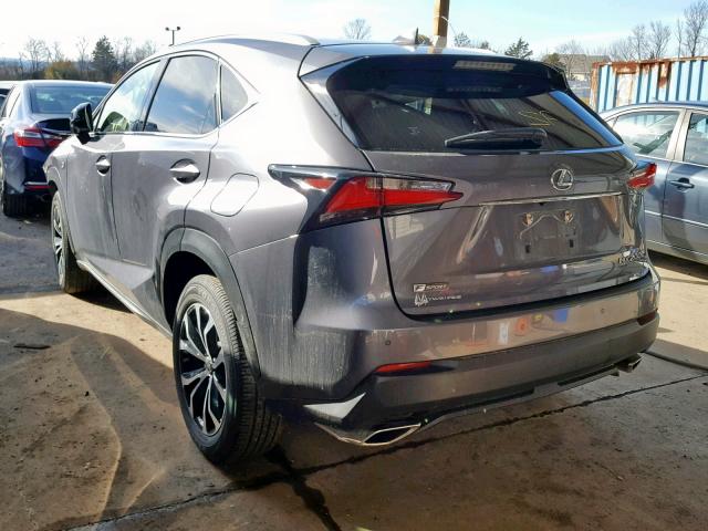 JTJBARBZ5F2017893 - 2015 LEXUS NX 200T GRAY photo 3