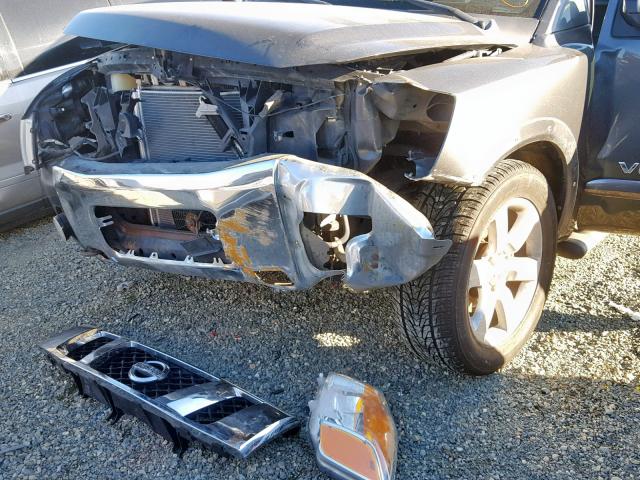 1N6BA07C58N333800 - 2008 NISSAN TITAN XE SILVER photo 9