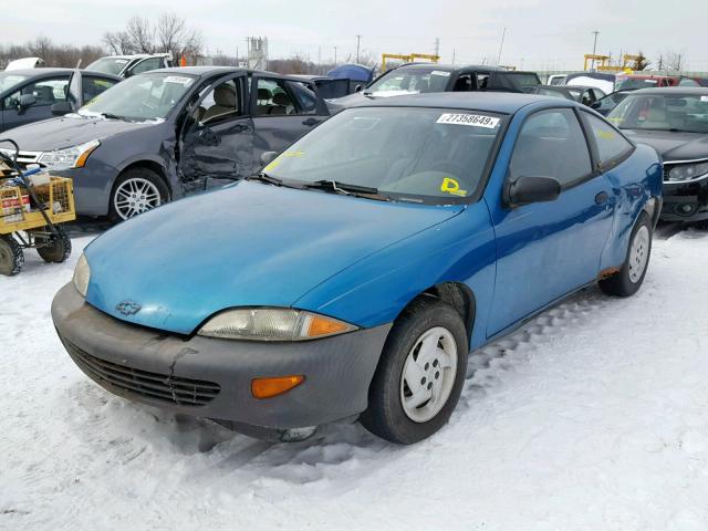 1G1JC1247VM132375 - 1997 CHEVROLET CAVALIER B TEAL photo 2