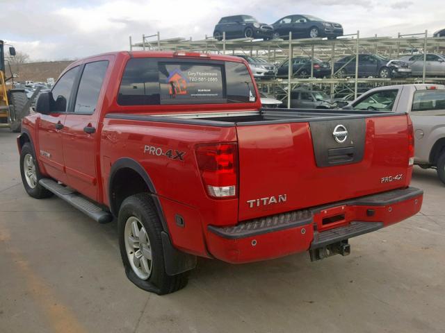 1N6AA0EC1CN306438 - 2012 NISSAN TITAN S RED photo 3