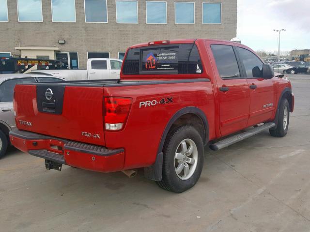 1N6AA0EC1CN306438 - 2012 NISSAN TITAN S RED photo 4