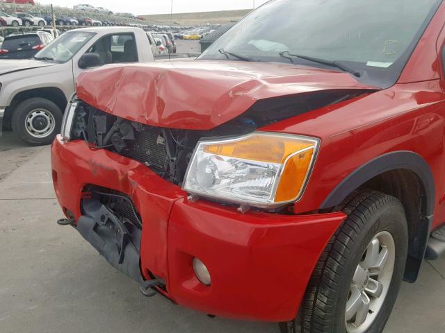 1N6AA0EC1CN306438 - 2012 NISSAN TITAN S RED photo 9