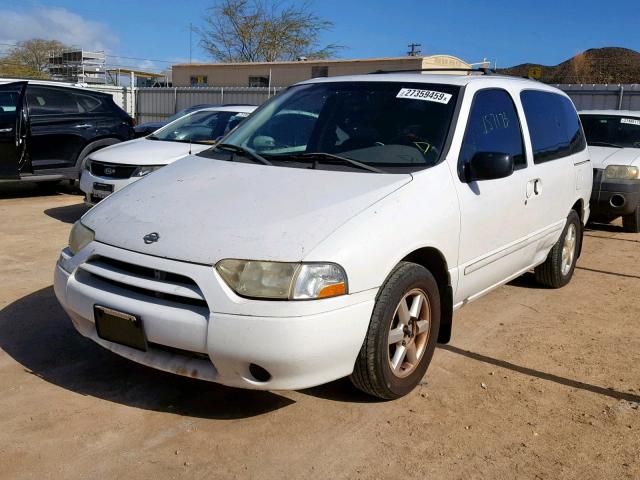 4N2ZN17T12D810535 - 2002 NISSAN QUEST GLE WHITE photo 2