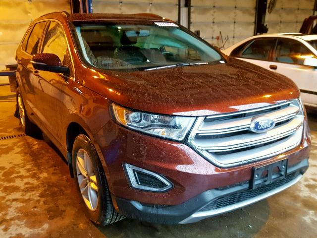 2FMTK4J98FBB74557 - 2015 FORD EDGE SEL BURGUNDY photo 1