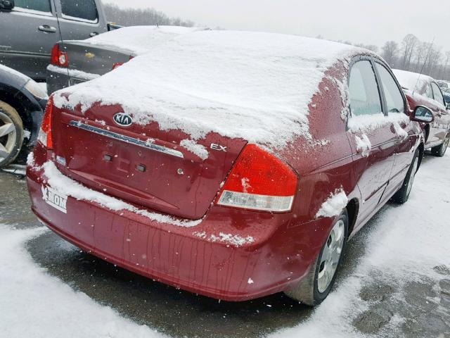 KNAFE122375419759 - 2007 KIA SPECTRA EX RED photo 4