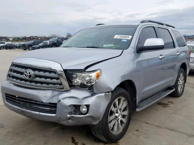 5TDKY5G17ES055062 - 2014 TOYOTA SEQUOIA LI SILVER photo 2