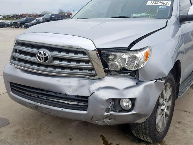 5TDKY5G17ES055062 - 2014 TOYOTA SEQUOIA LI SILVER photo 9