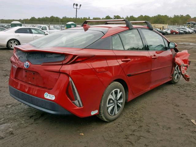 JTDKARFP6H3002442 - 2017 TOYOTA PRIUS PRIM RED photo 4