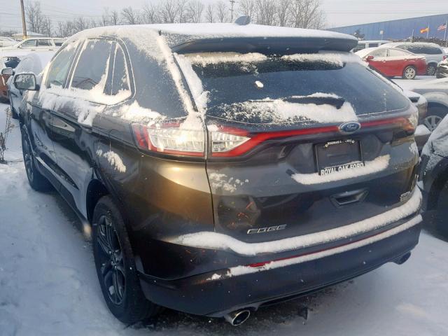 2FMPK4J95JBB09739 - 2018 FORD EDGE SEL GRAY photo 3