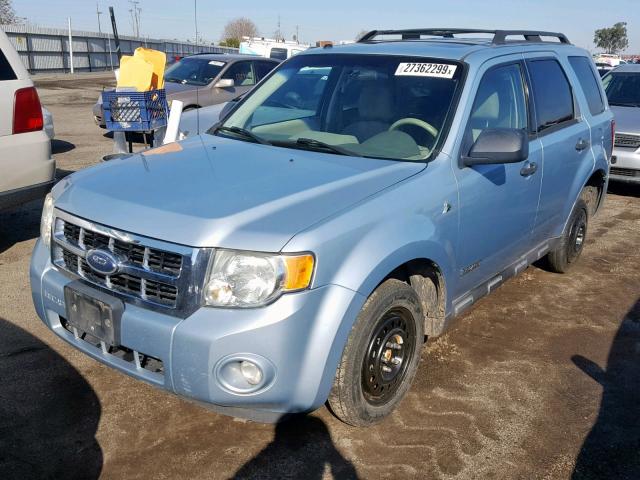 1FMCU49H98KA85160 - 2008 FORD ESCAPE HEV BLUE photo 2