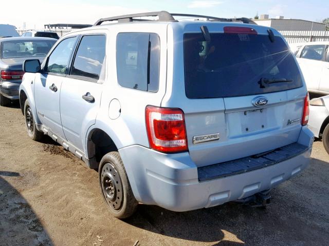 1FMCU49H98KA85160 - 2008 FORD ESCAPE HEV BLUE photo 3