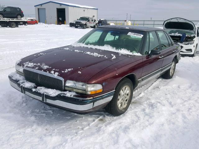 1G4CW53LXM1684842 - 1991 BUICK PARK AVENU BURGUNDY photo 2