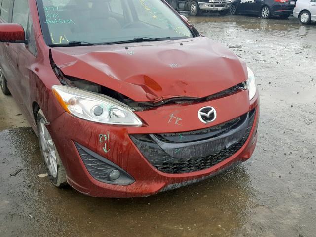 JM1CW2CLXC0132961 - 2012 MAZDA 5 RED photo 9