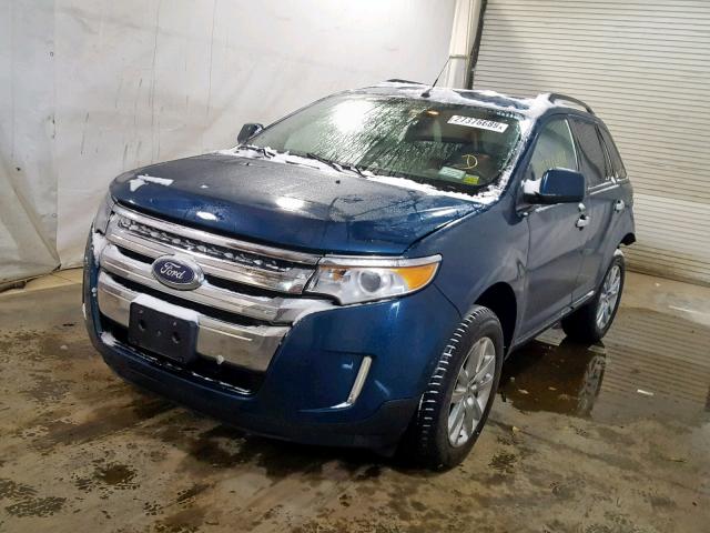 2FMDK3JC0BBA05170 - 2011 FORD EDGE SEL BLUE photo 2