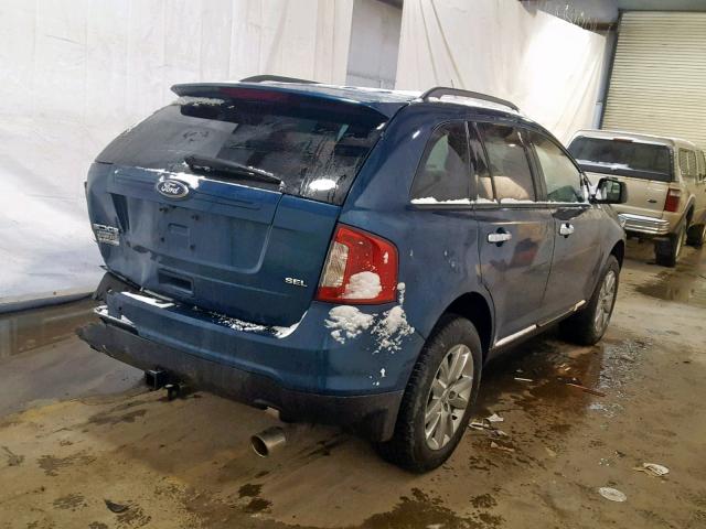 2FMDK3JC0BBA05170 - 2011 FORD EDGE SEL BLUE photo 4