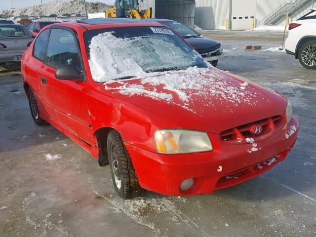 KMHCG35C02U222686 - 2002 HYUNDAI ACCENT GS RED photo 1