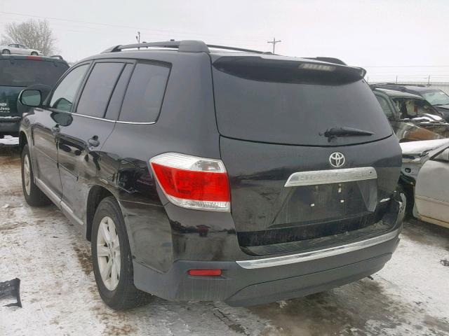 5TDBK3EH2CS144248 - 2012 TOYOTA HIGHLANDER BLACK photo 3