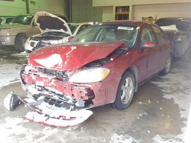 1FAFP55U62G188005 - 2002 FORD TAURUS SES MAROON photo 2