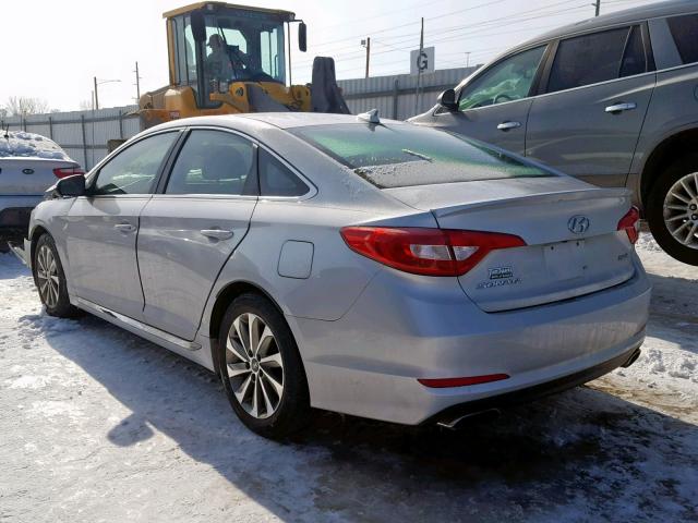 5NPE34AF2FH133068 - 2015 HYUNDAI SONATA SPO SILVER photo 3