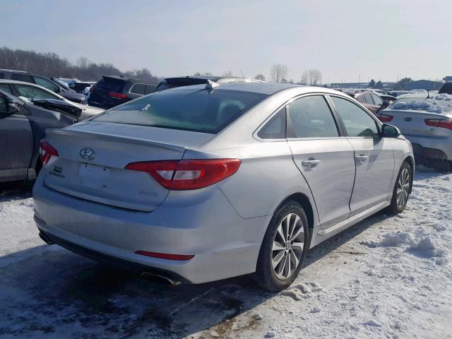 5NPE34AF2FH133068 - 2015 HYUNDAI SONATA SPO SILVER photo 4