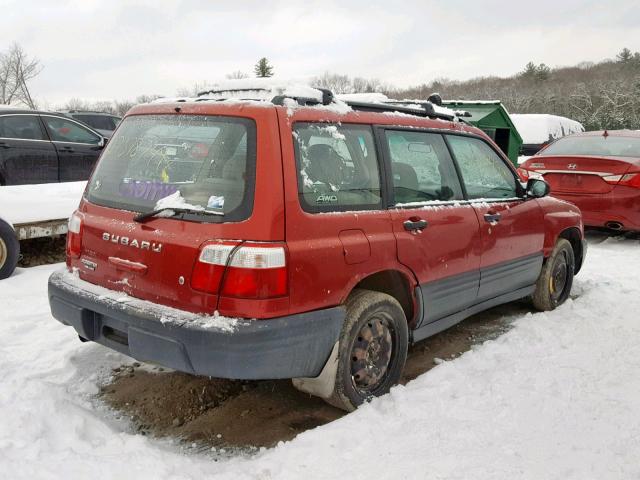 JF1SF635X2H738254 - 2002 SUBARU FORESTER L RED photo 4