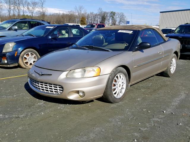 1C3EL55R62N248605 - 2002 CHRYSLER SEBRING LX GOLD photo 2