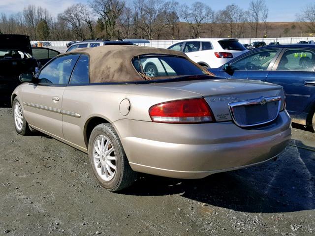 1C3EL55R62N248605 - 2002 CHRYSLER SEBRING LX GOLD photo 3