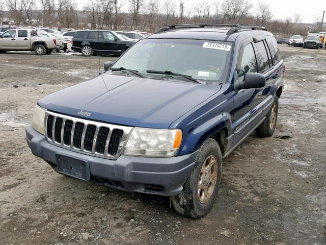 1J4GW48S21C514565 - 2001 JEEP GRAND CHER BLUE photo 2