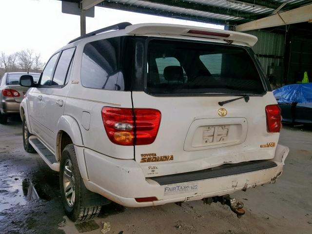 5TDZT38A13S161049 - 2003 TOYOTA SEQUOIA LI WHITE photo 3