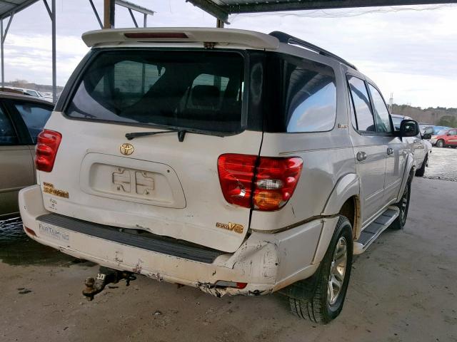 5TDZT38A13S161049 - 2003 TOYOTA SEQUOIA LI WHITE photo 4