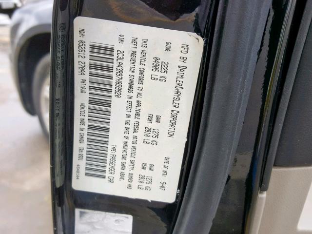 2C3LA43R97H859920 - 2007 CHRYSLER 300 BLACK photo 10