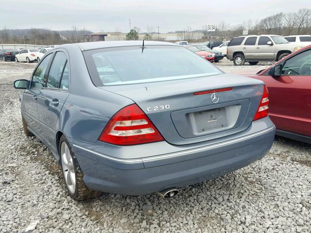 WDBRF52H76A843703 - 2006 MERCEDES-BENZ C GENERATI BLUE photo 3