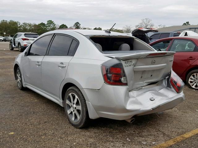 3N1AB6AP4CL701339 - 2012 NISSAN SENTRA 2.0 SILVER photo 3