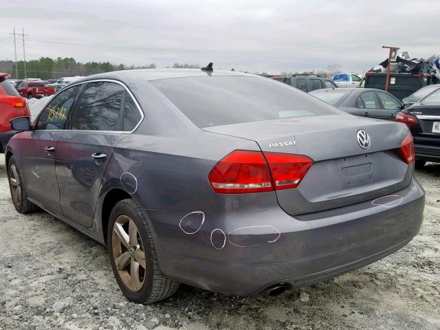 1VWBP7A32CC079127 - 2012 VOLKSWAGEN PASSAT SE GRAY photo 3