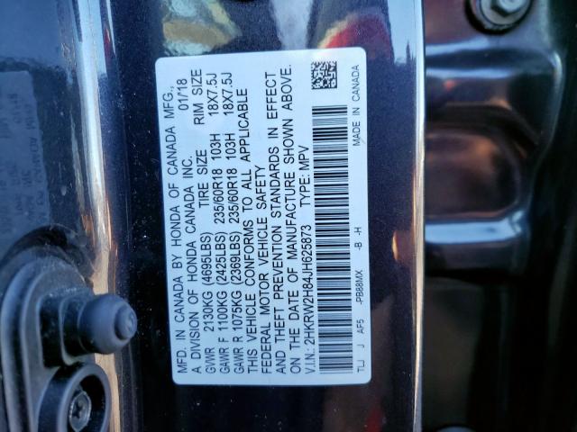 2HKRW2H84JH625873 - 2018 HONDA CR-V EXL  photo 10