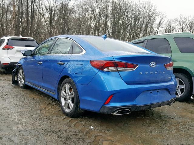 5NPE34AFXJH626795 - 2018 HYUNDAI SONATA SPO BLUE photo 3