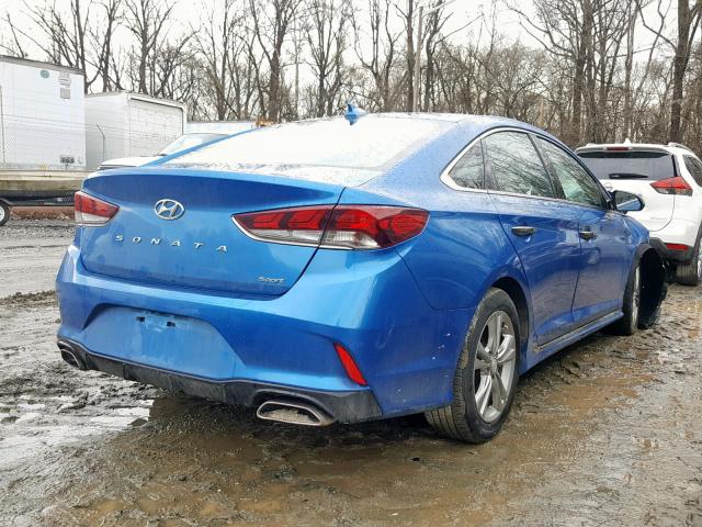 5NPE34AFXJH626795 - 2018 HYUNDAI SONATA SPO BLUE photo 4