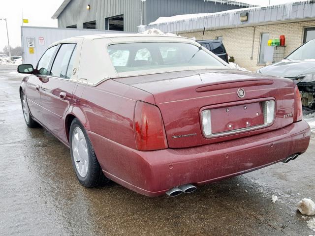 1G6KF5798YU259206 - 2000 CADILLAC DEVILLE DT MAROON photo 3