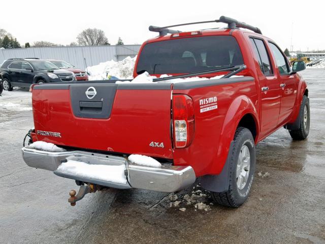 1N6AD07WX7C431809 - 2007 NISSAN FRONTIER C RED photo 4