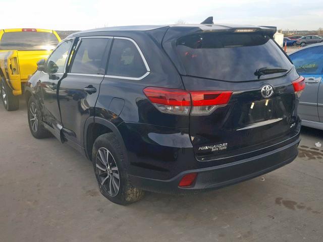 5TDKZRFH3HS189011 - 2017 TOYOTA HIGHLANDER BLACK photo 3