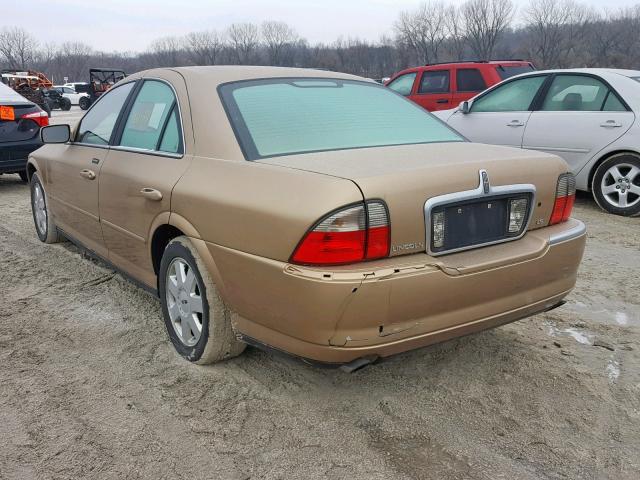1LNHM86S95Y621305 - 2005 LINCOLN LS GOLD photo 3