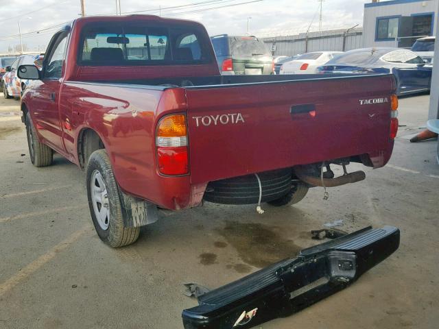 5TENL42N01Z754384 - 2001 TOYOTA TACOMA RED photo 3