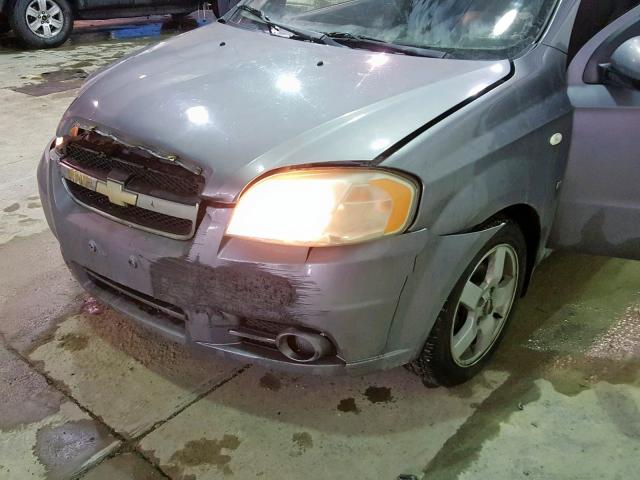 KL1TG56687B081403 - 2007 CHEVROLET AVEO LT GRAY photo 9