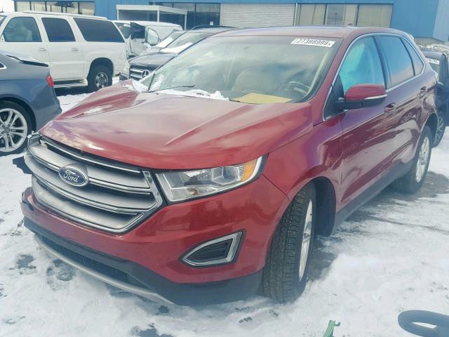 2FMPK4J91GBC41745 - 2016 FORD EDGE SEL MAROON photo 2