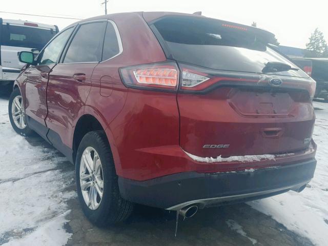 2FMPK4J91GBC41745 - 2016 FORD EDGE SEL MAROON photo 3