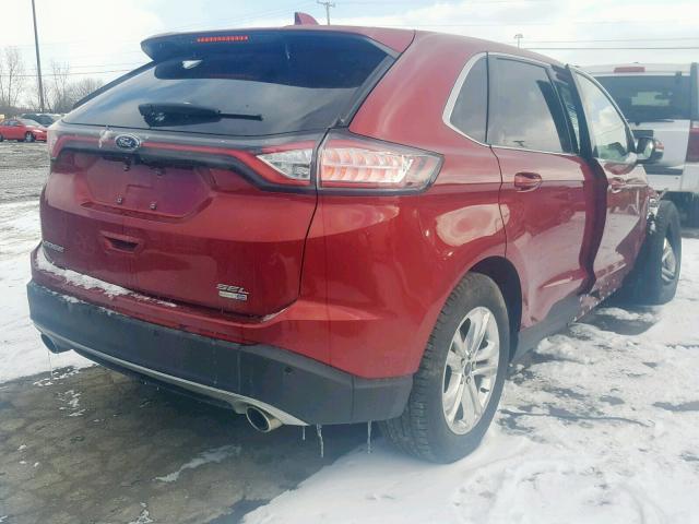 2FMPK4J91GBC41745 - 2016 FORD EDGE SEL MAROON photo 4