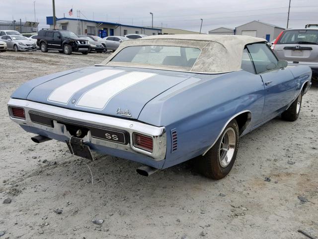 136671K112883 - 1971 CHEVROLET CHEVELL BLUE photo 4