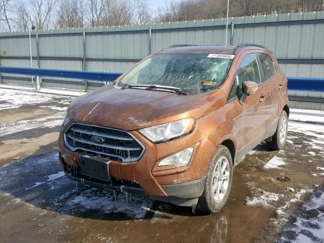 MAJ3P1TE6JC190320 - 2018 FORD ECOSPORT S ORANGE photo 2