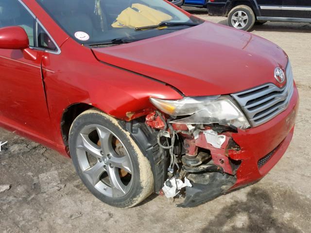 4T3BK11A19U018452 - 2009 TOYOTA VENZA BASE RED photo 9